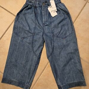 BDG Urban Outfitters wide leg Crop High Rise jeans Elasticized Waist sz 25